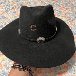Black Charlie horse, cowboy hat, size medium